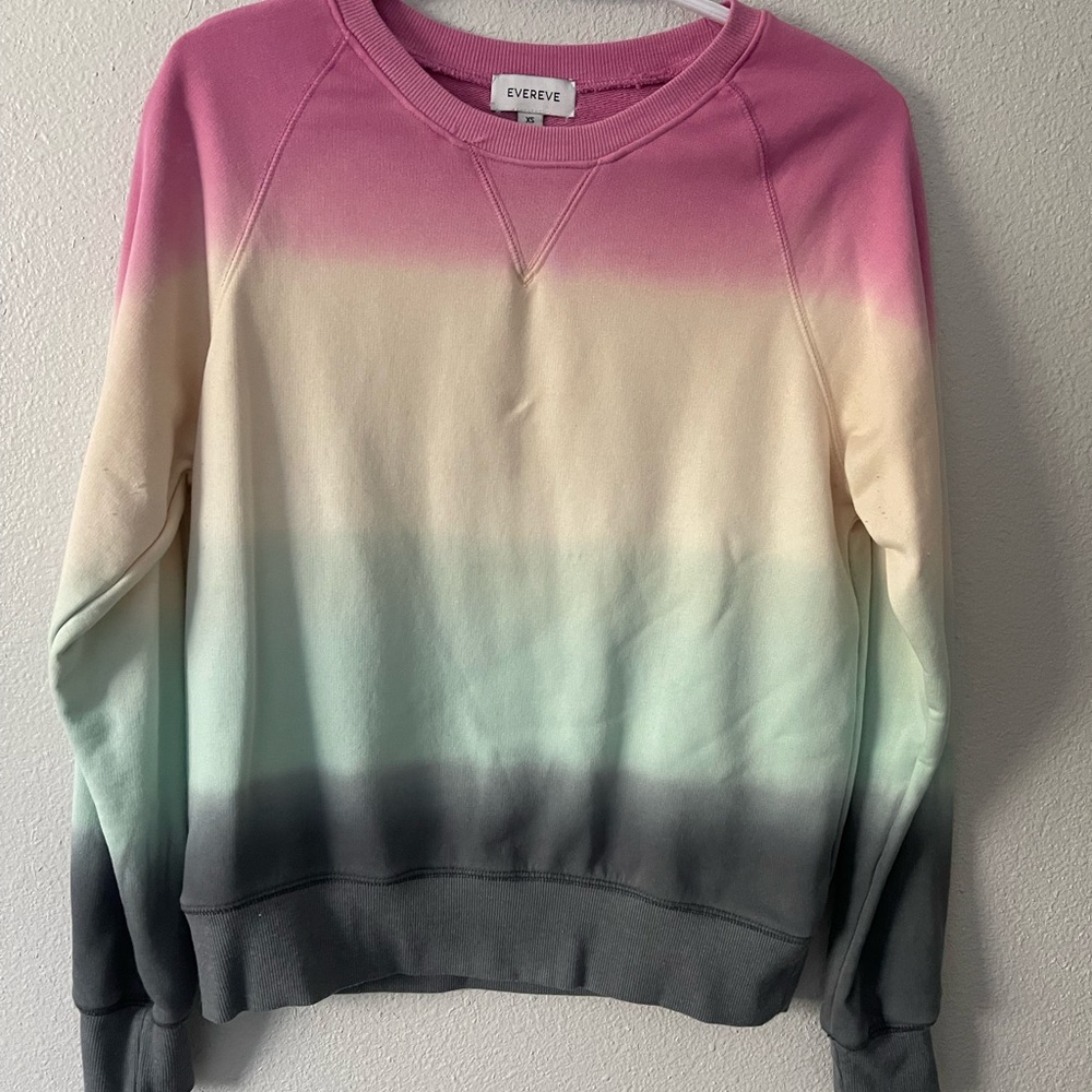 Evereve Colorblock/ Rainbow Sweatshirt